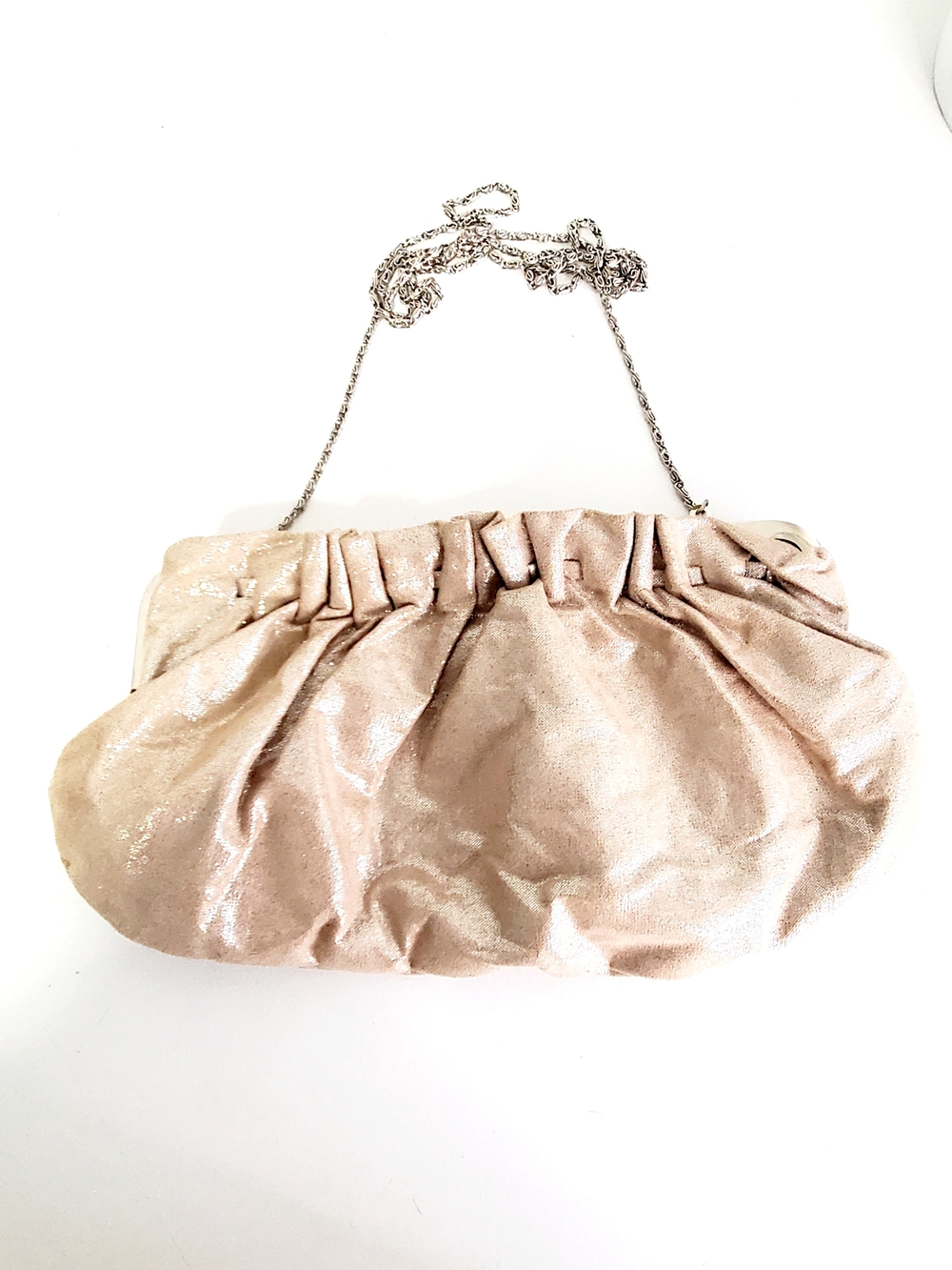 Women’s Shimmery Beige Crossbody Clutch